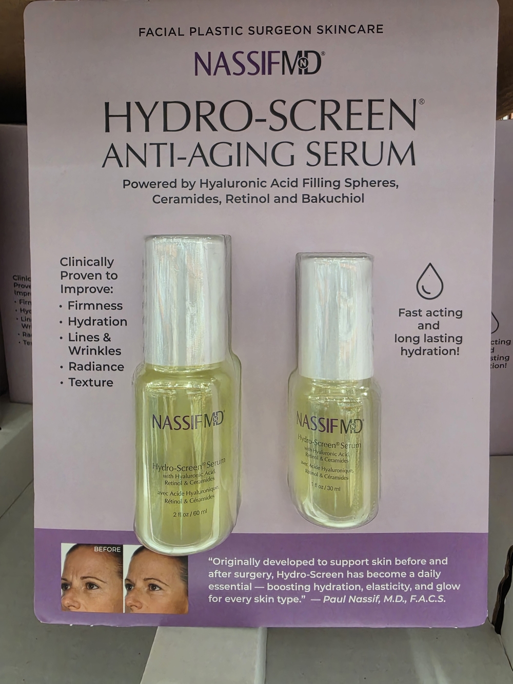 Hydro-Screen Anti-Aging Serum - Hydrating Facial Serum 2 Bottles Sealed